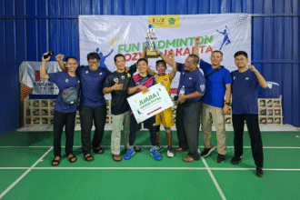 Mizan Amanah Sabet Juara Pertama Ganda Putera di Fun Badminton FOZ
